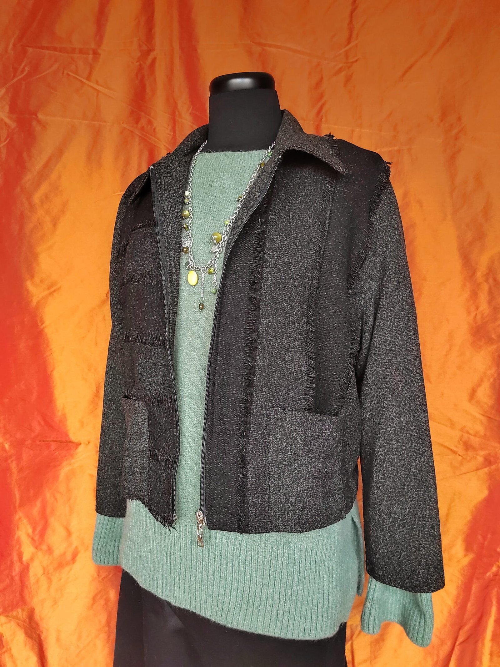 Veste en toile effet destroy - T42