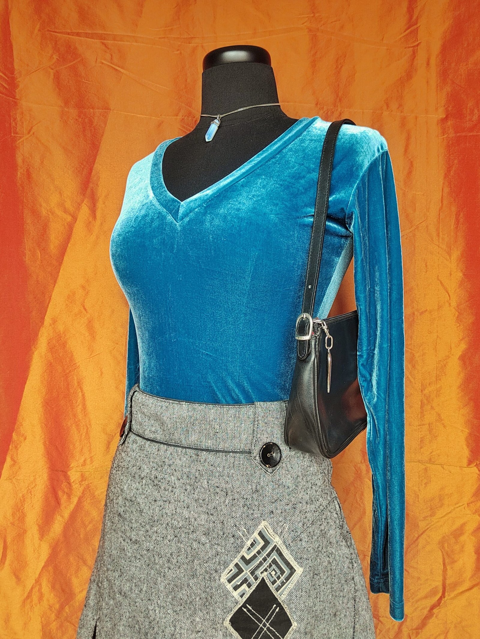 Top en velours bleu - T34/36