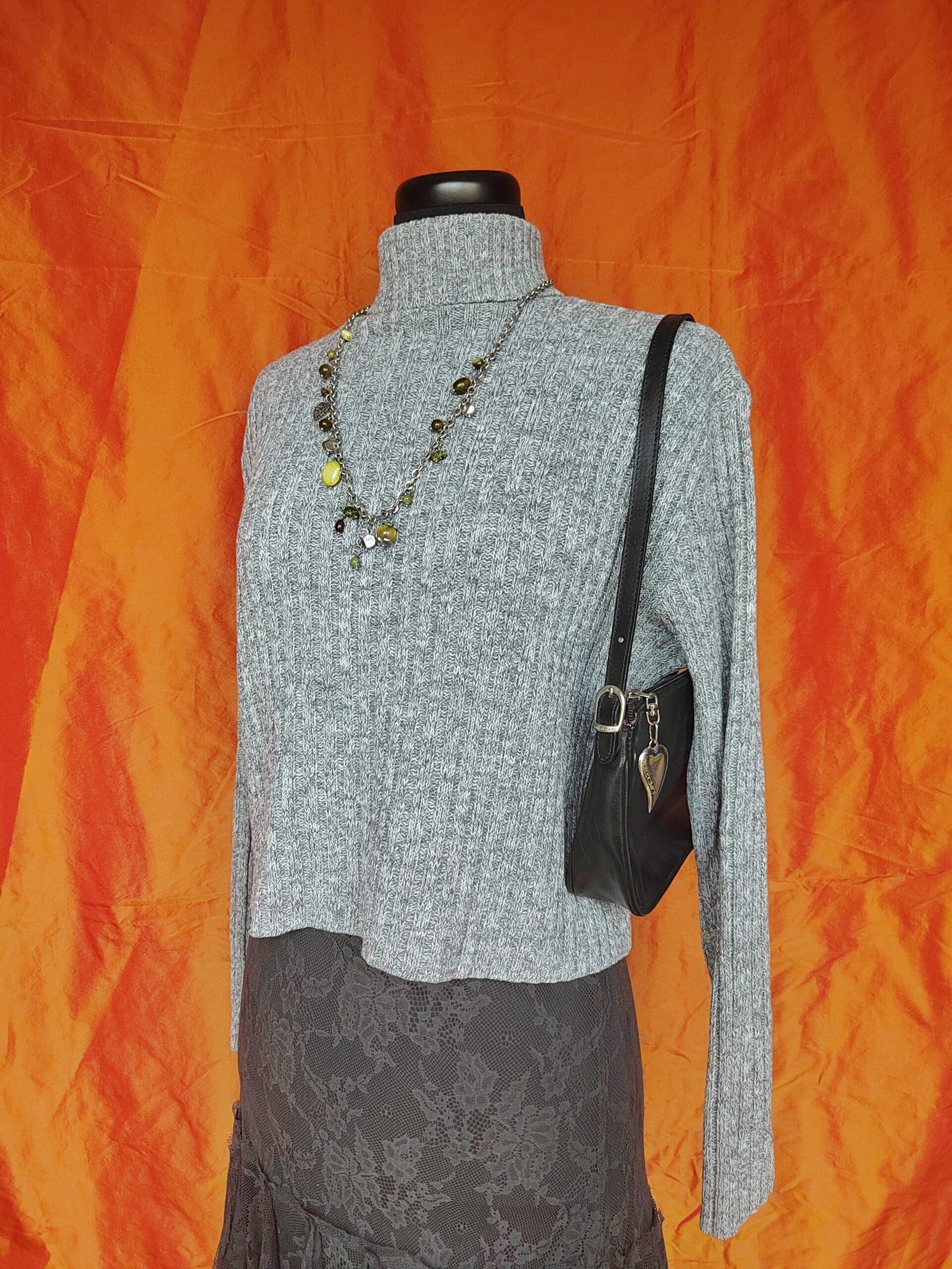 Pull col roulé gris - T38/40