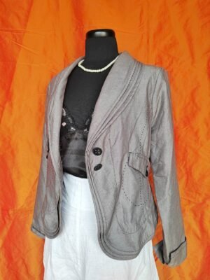 Blazer court gris irisé - T40/42