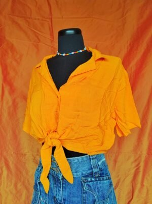 Chemise oversize orange courte - T40/42