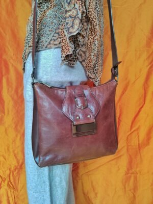 Sac à main en cuir marron