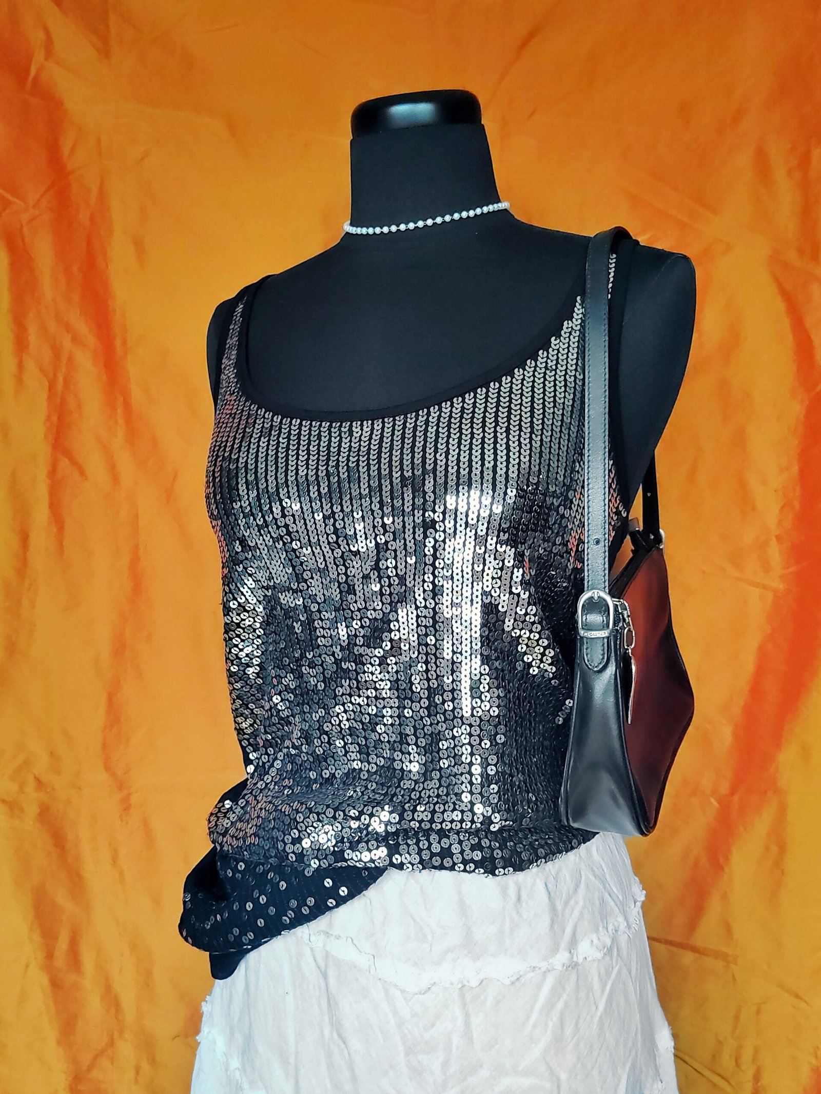 Ibiza top à sequins argentés - T36