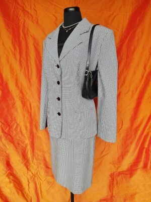 Ensemble tailleur vichy noir et blanc - T40/42