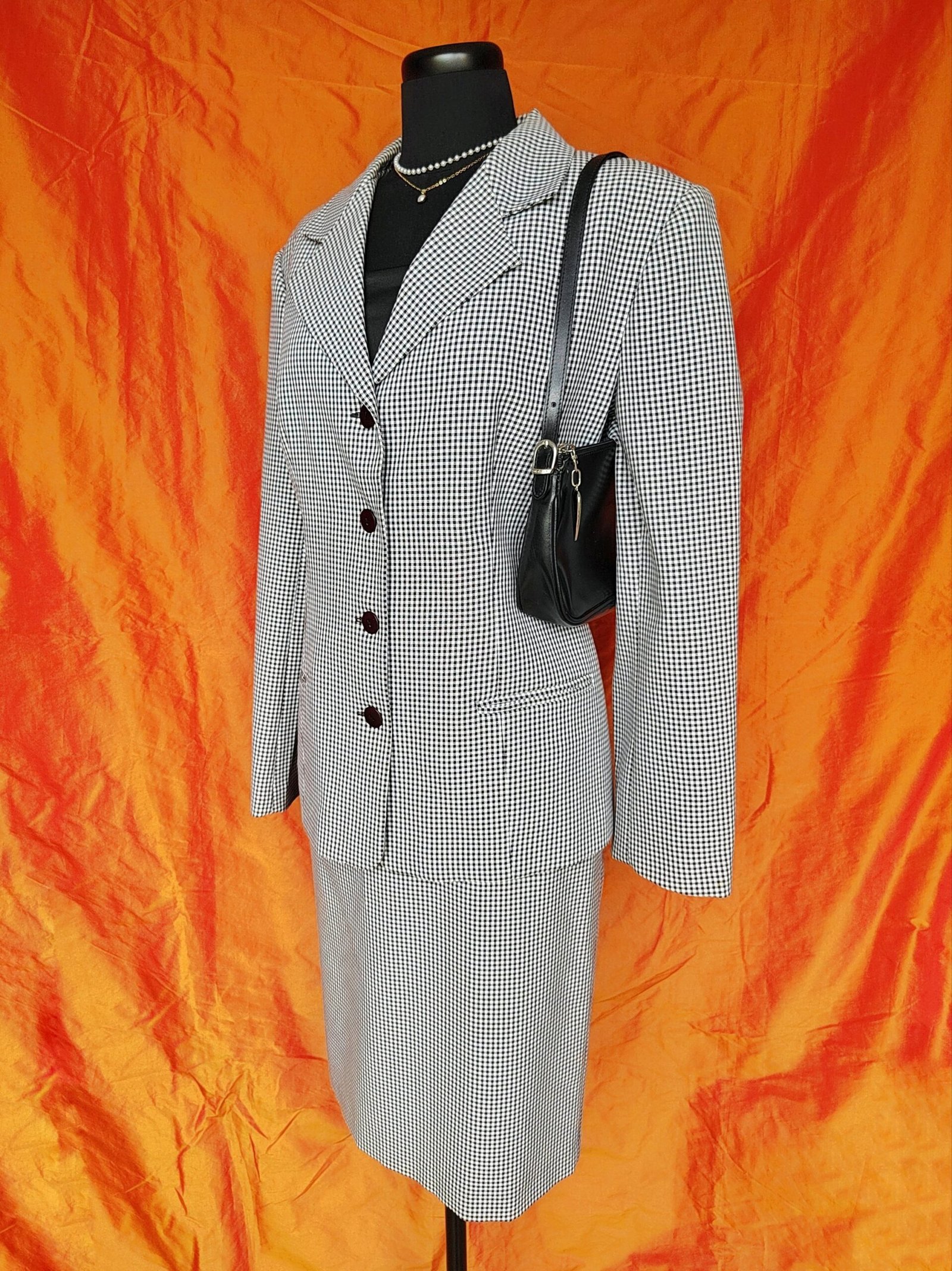 Ensemble tailleur vichy noir et blanc - T40/42