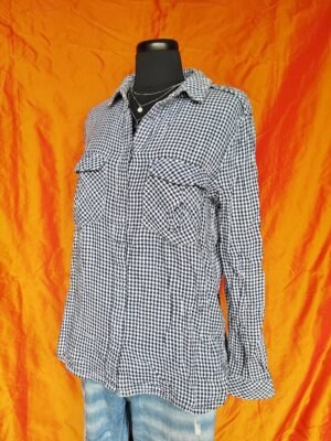 Chemise à carreaux bleu nuit et blanc - T40