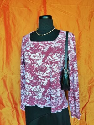 Top à motifs roses - T42/44
