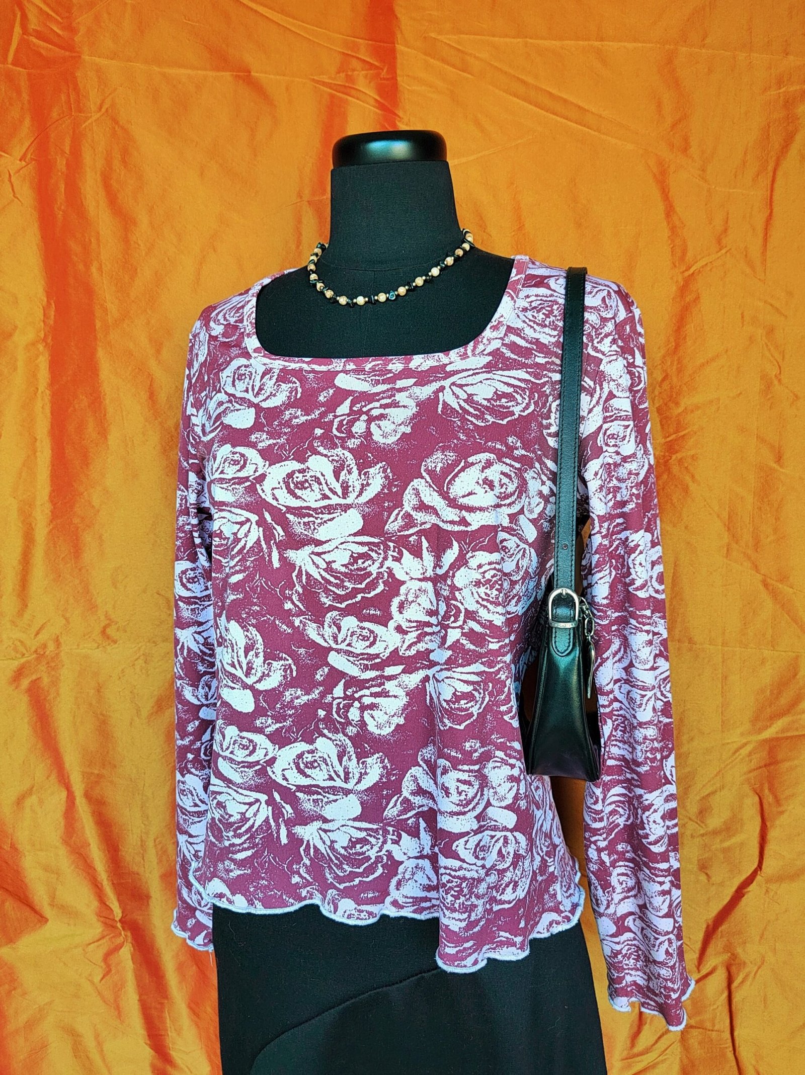 Top à motifs roses - T42/44