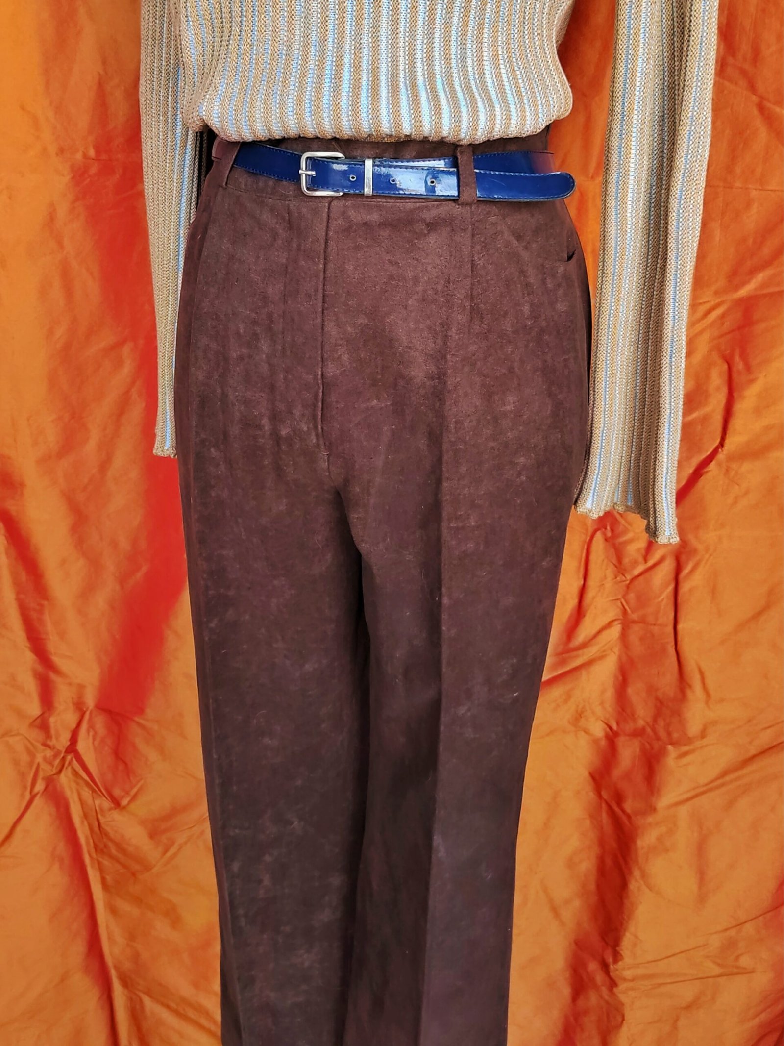 Pantalon de costume en velours marron - T38/40