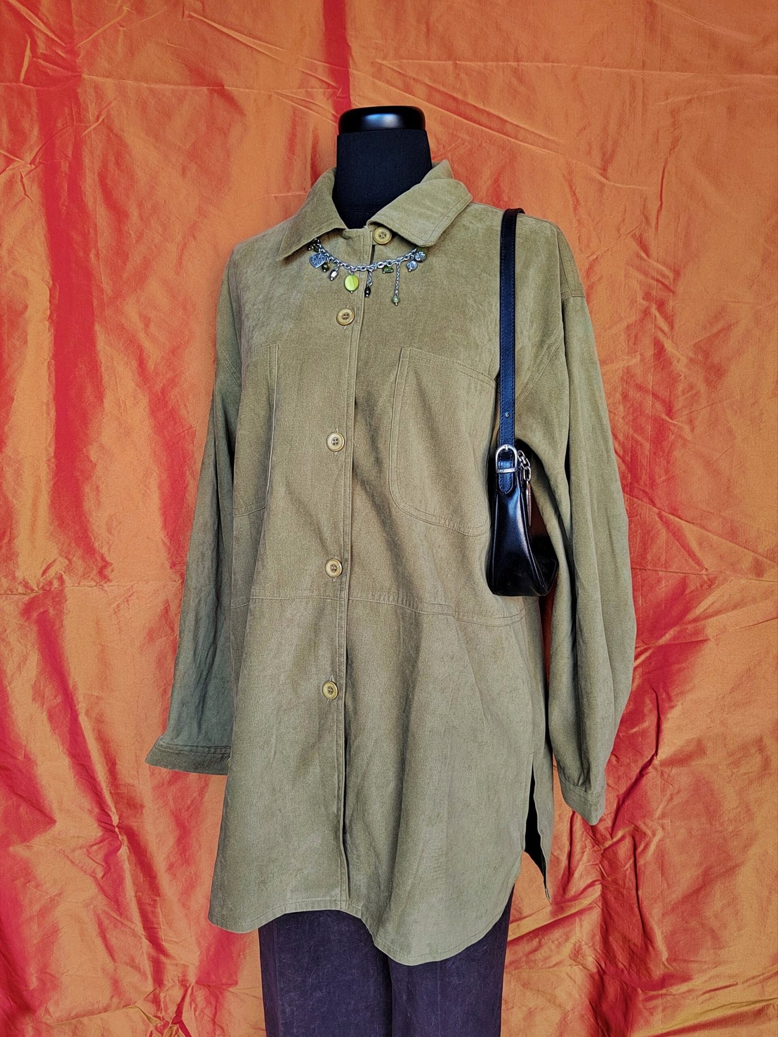 Chemise/surchemise en velours kaki - T40/42
