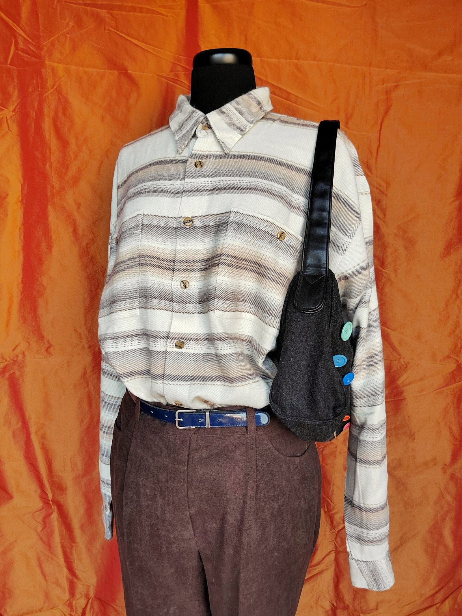 Chemise / surchemise à rayures beige - T42/44