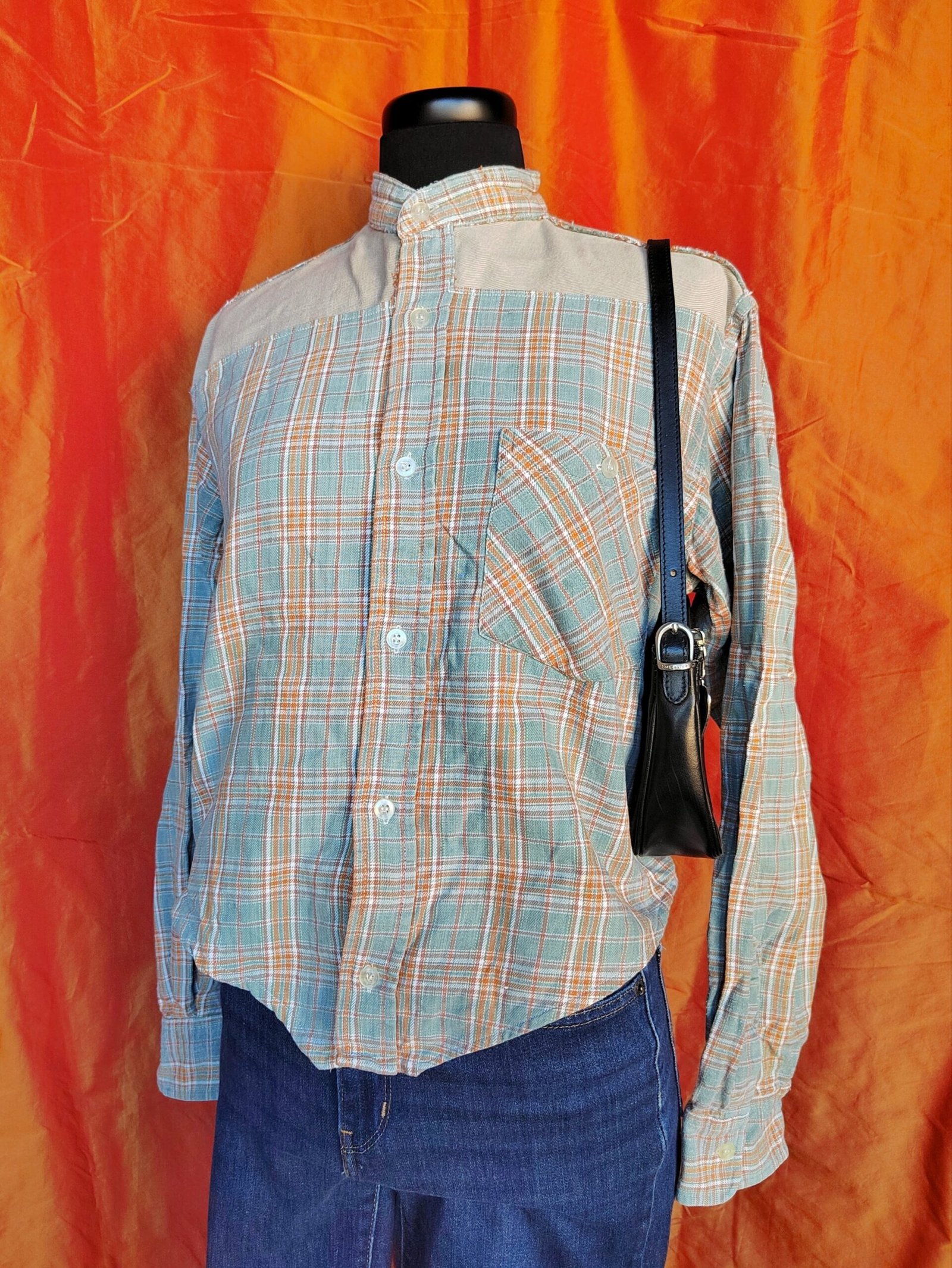 Chemise à carreaux courte upcyclée - T36/38
