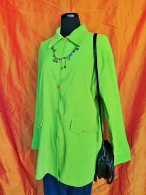 Chemise/surchemise en velours vert pomme - T40/42