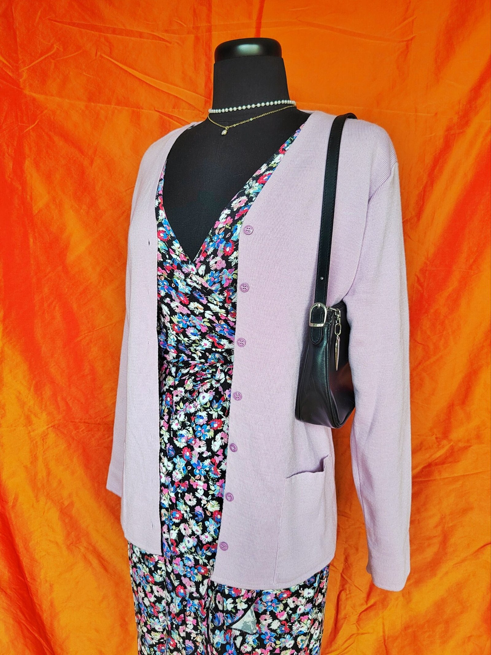 Cardigan lilas laine mérinos - T38/40