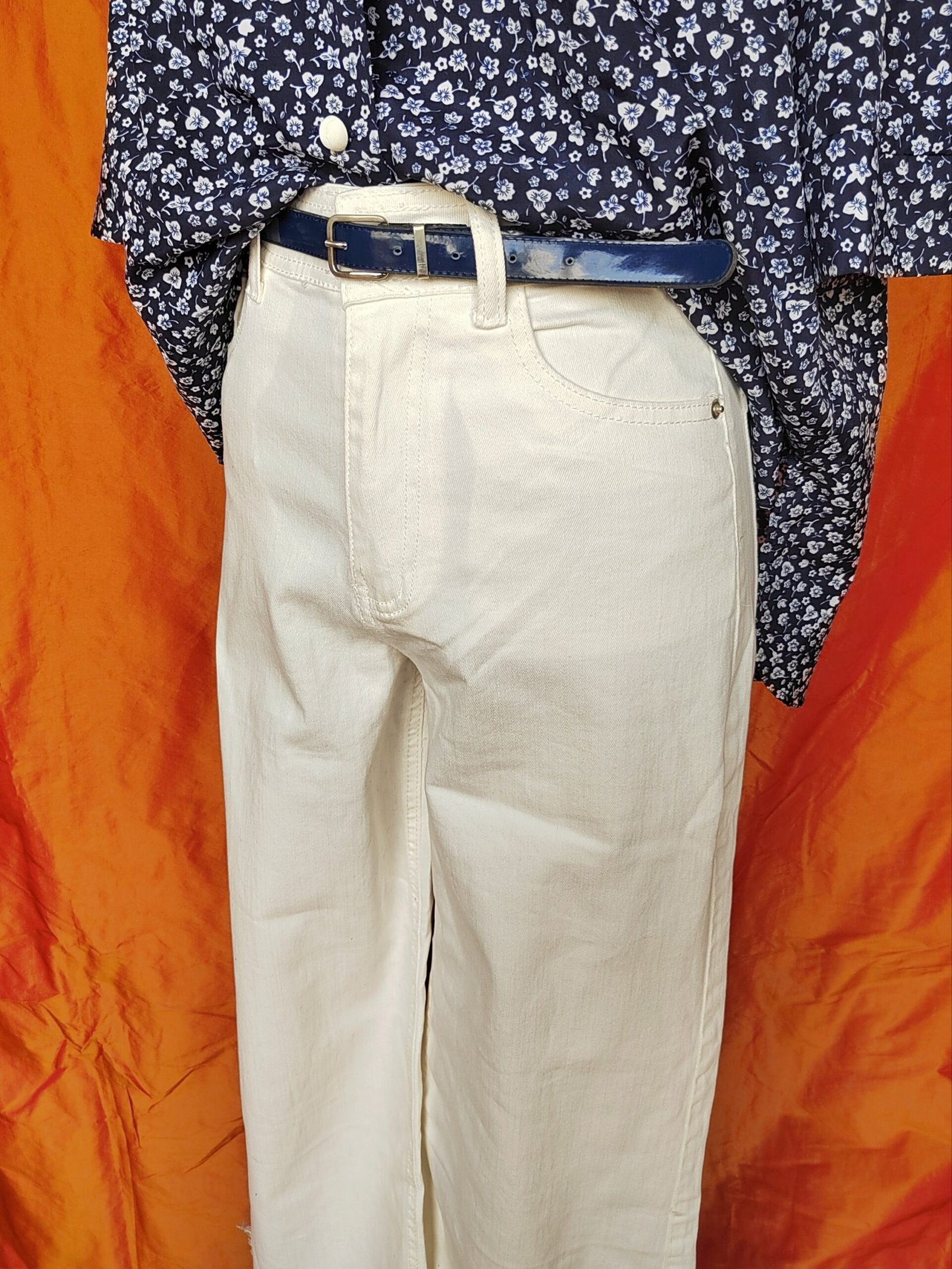 Jean blanc jambes larges - T34/36
