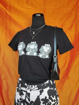 T-shirt noir imprimé à strass - T36/38