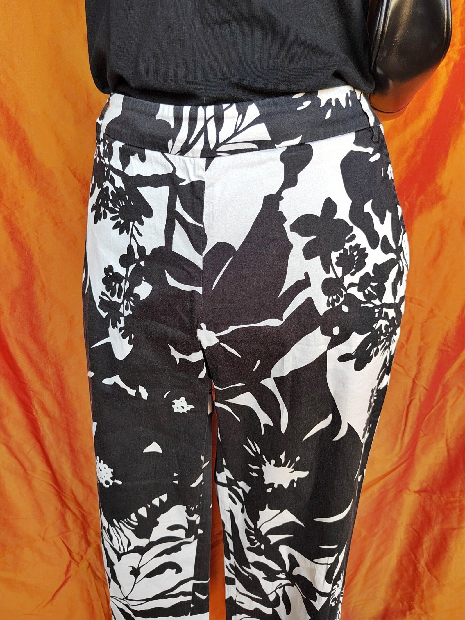 Pantalon 3/4 imprimé noir et blanc - T40/42