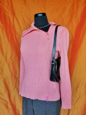 Pull côtelé rose - T38/40