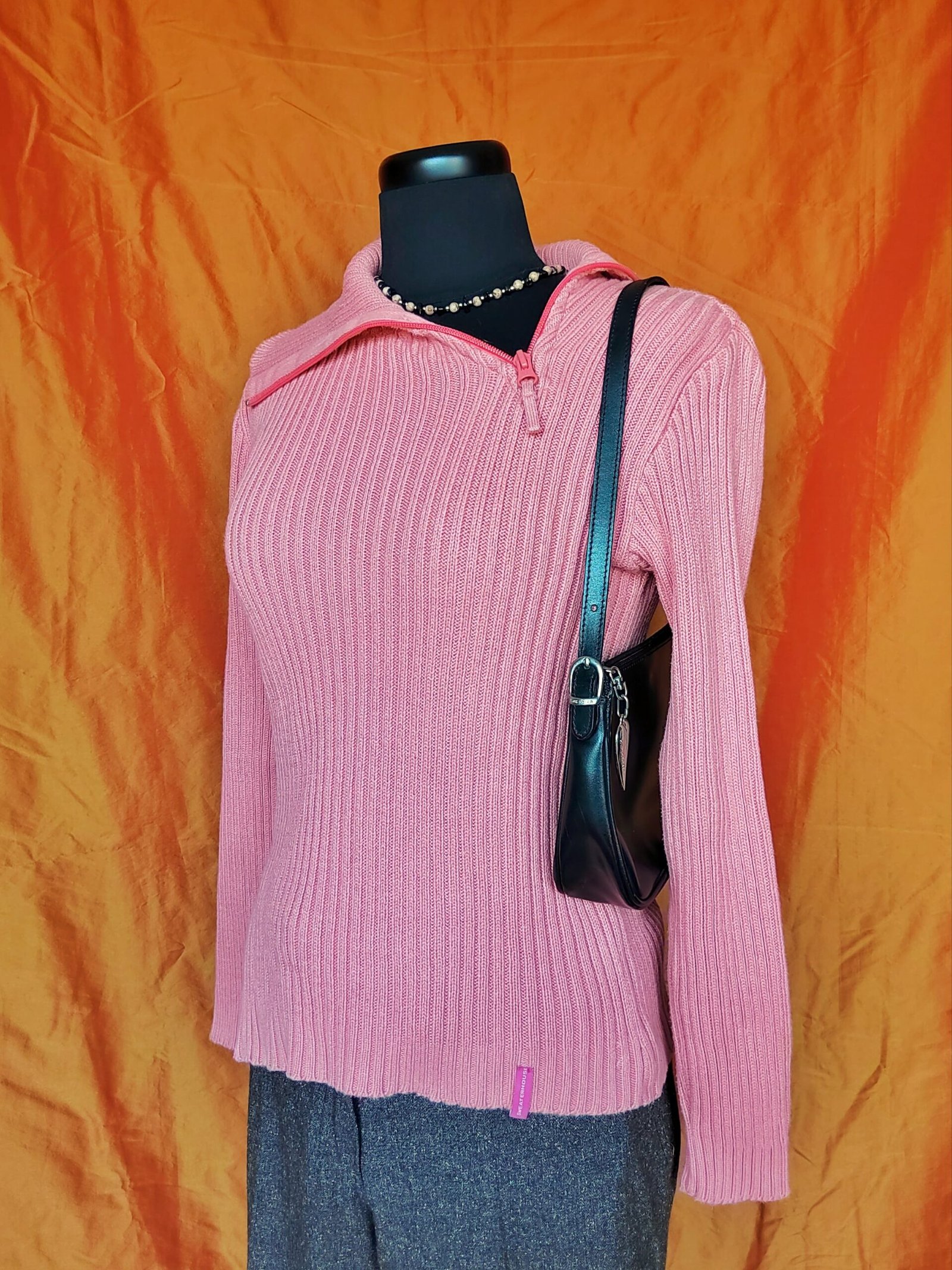 Pull côtelé rose - T38/40