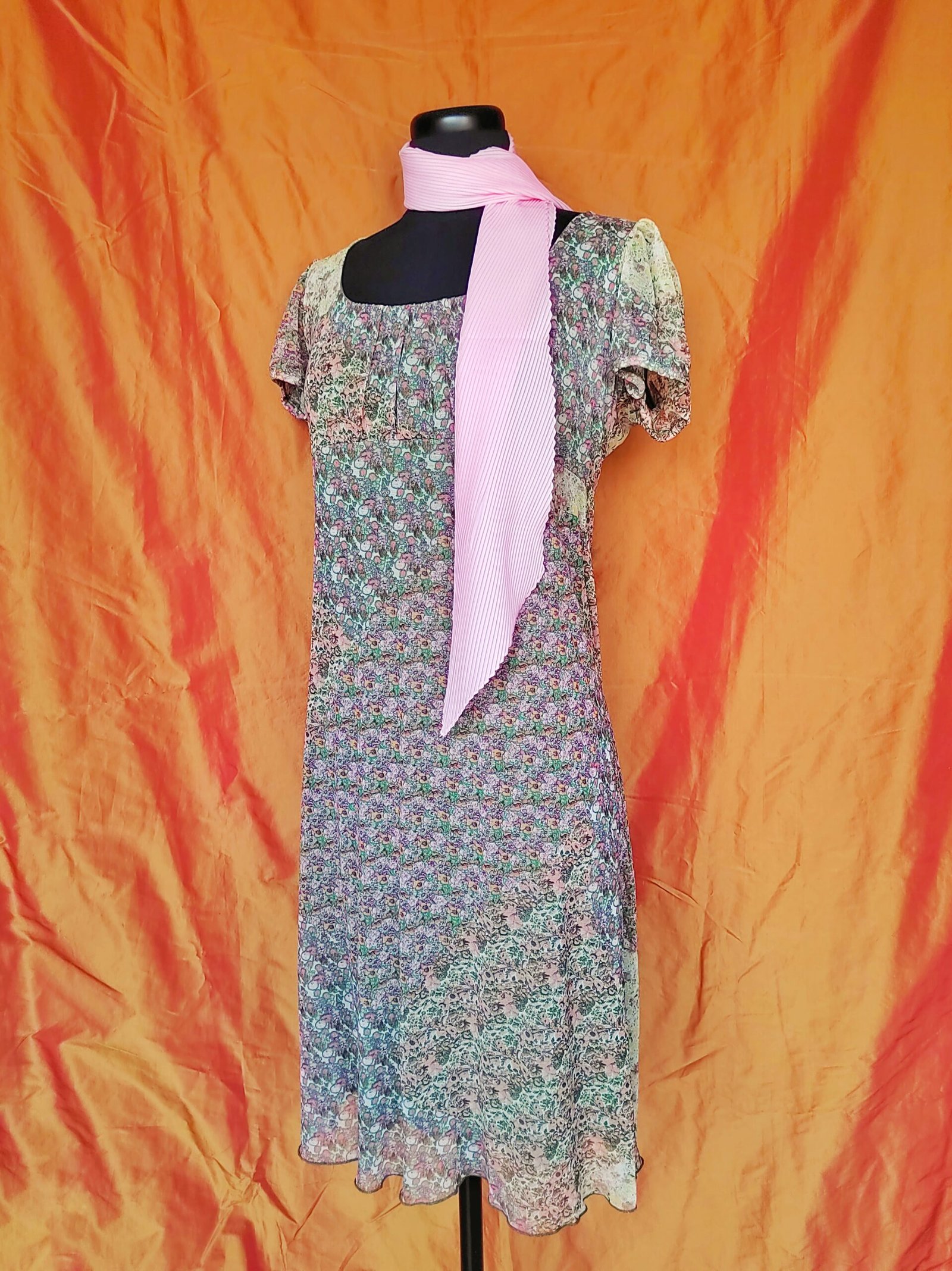 Robe kaki à fleurs - T38/40