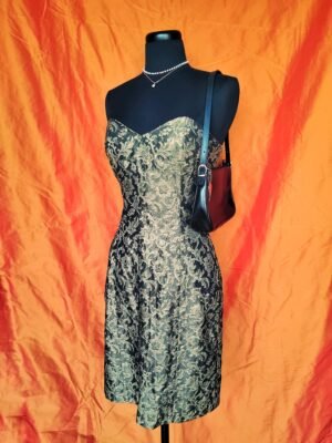 Robe bustier noire et dorée - T34/36