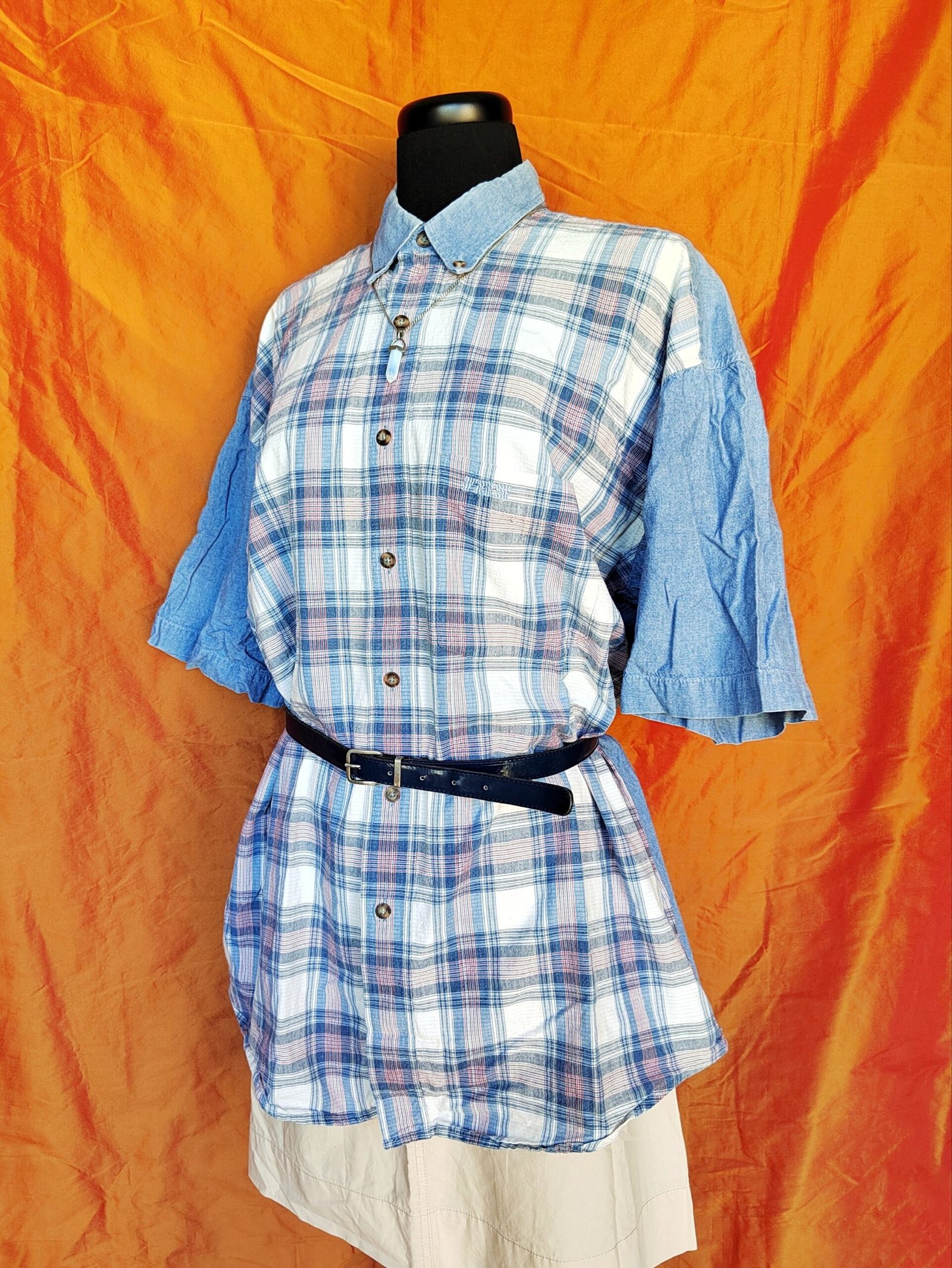 Chemise jean et carreaux - T44
