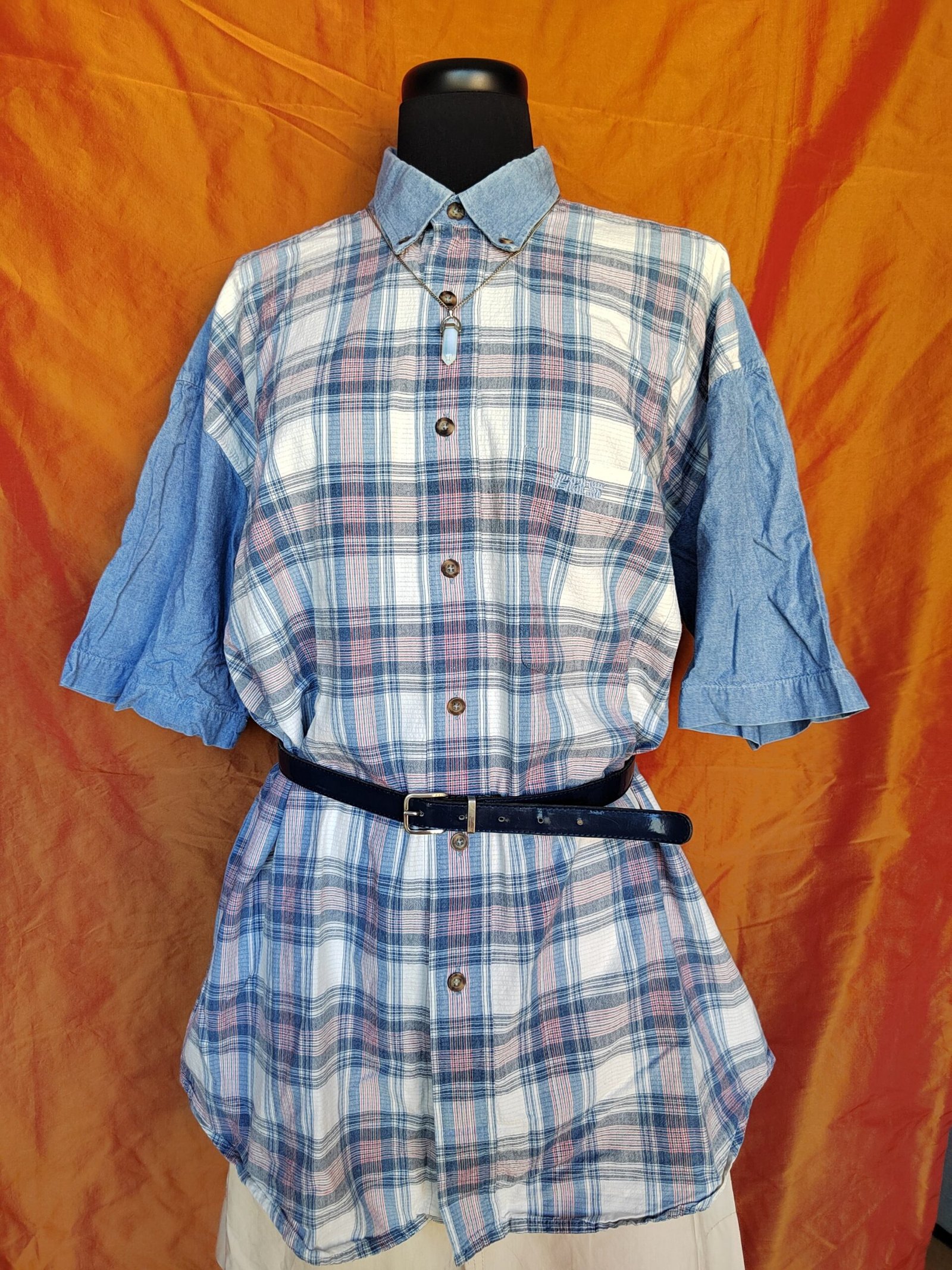 Chemise jean et carreaux - T44 – Image 3
