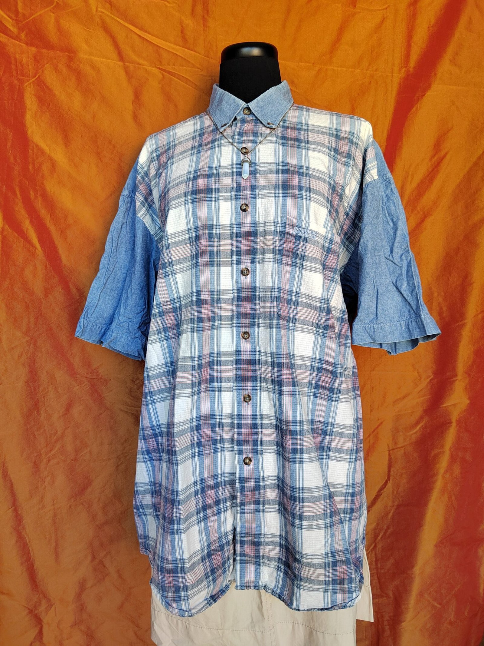 Chemise jean et carreaux - T44 – Image 4