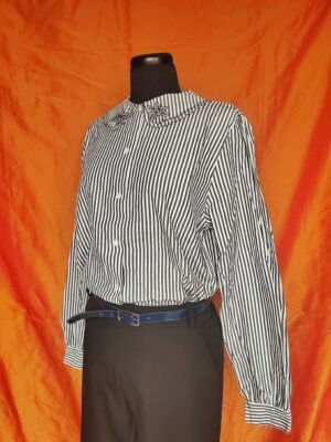 Chemise à rayures col brodé - T42