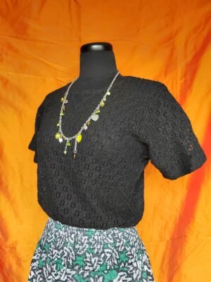 T-shirt noir ajouré - T38/40