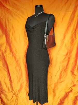 Robe noire pailletée dos nu - T40/42