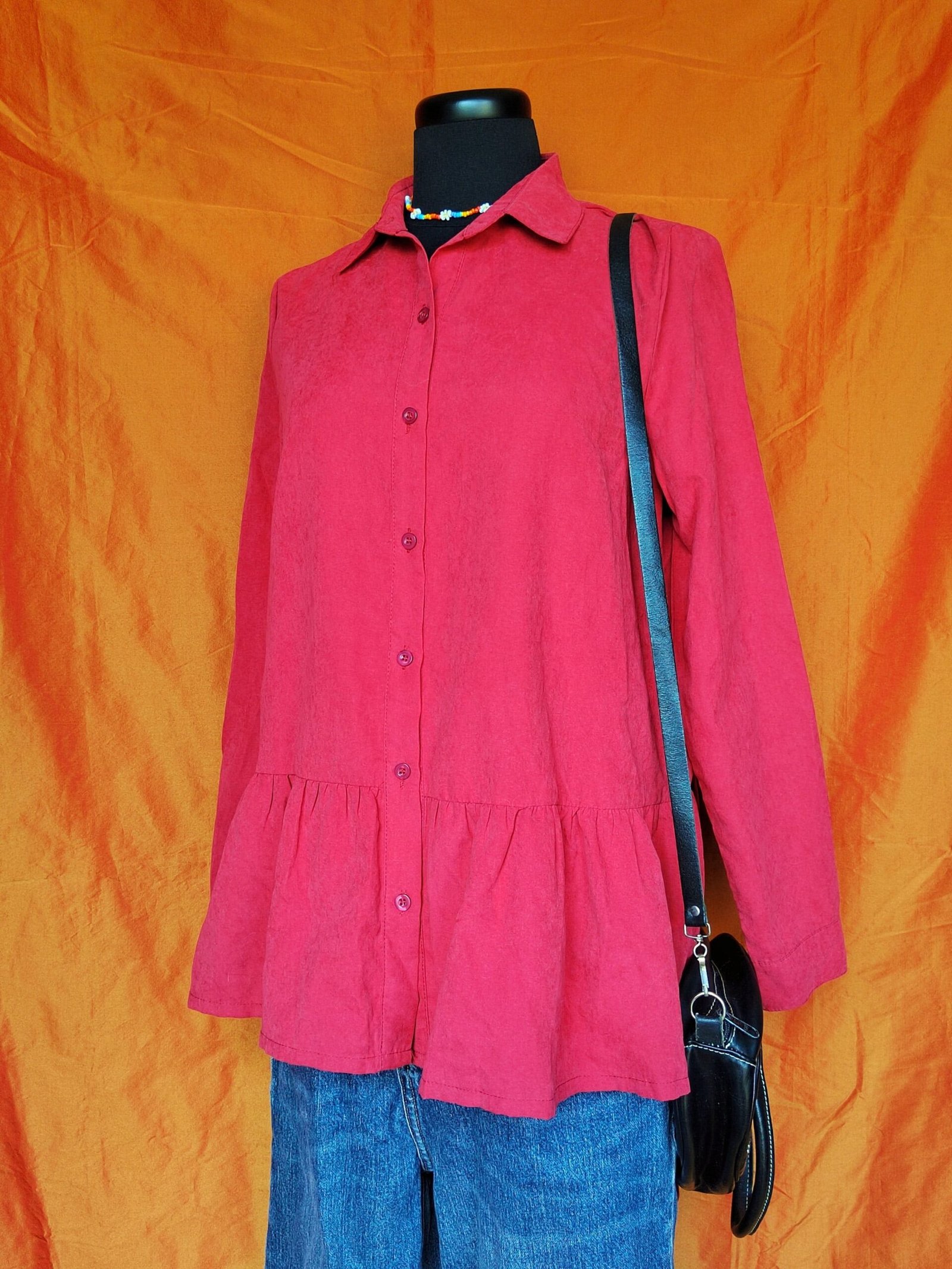 Blouse babydoll rouge brique -T38/40