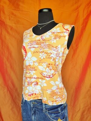 T-shirt orange motif îles - T38/40