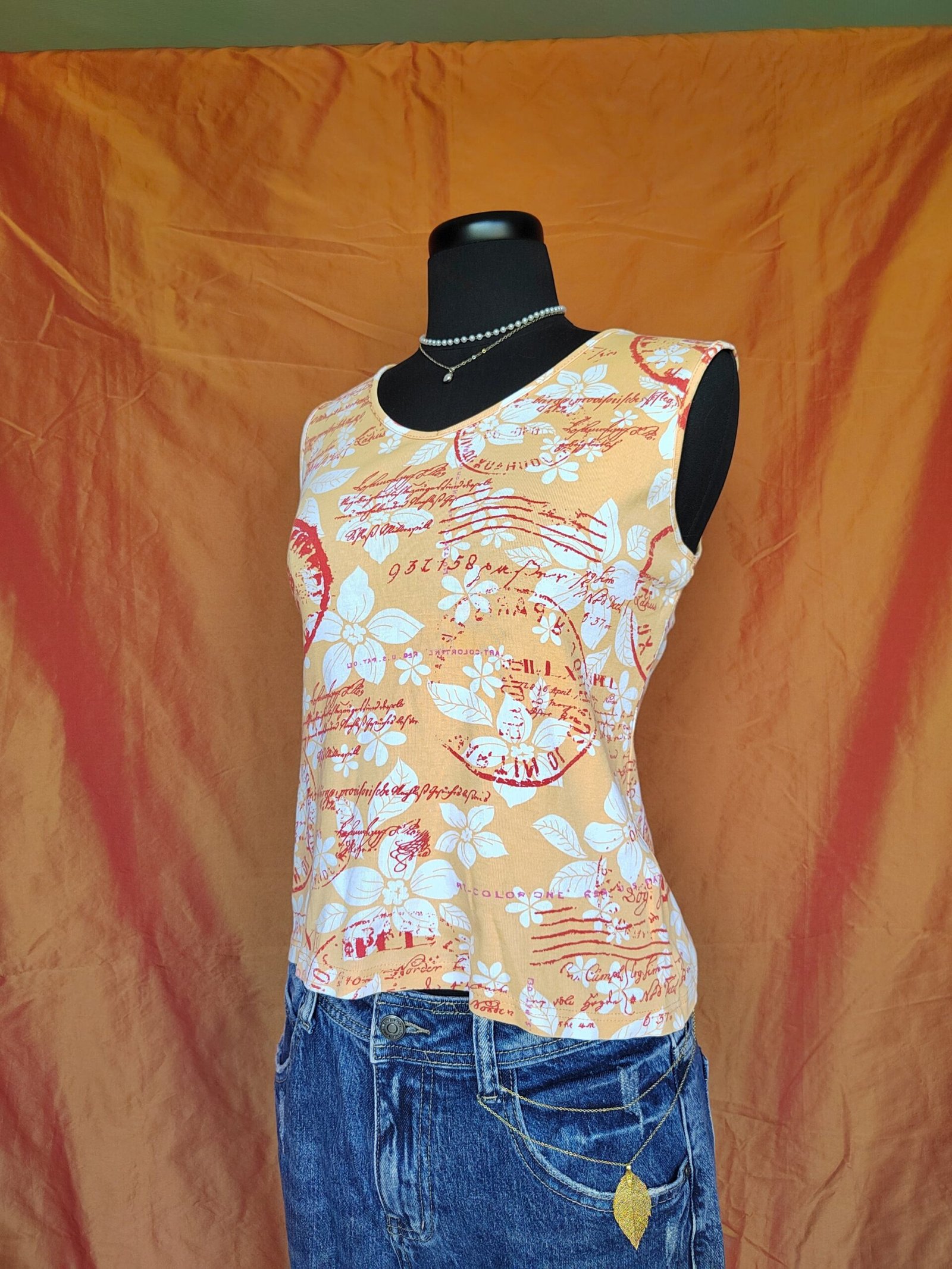 T-shirt orange motif îles - T38/40 – Image 6