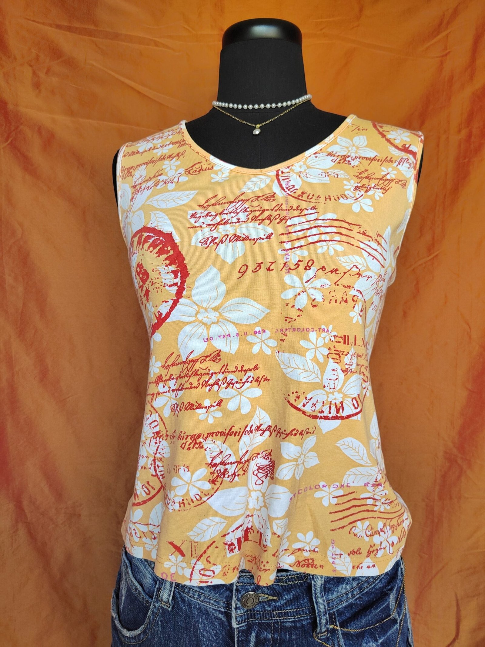 T-shirt orange motif îles - T38/40 – Image 5