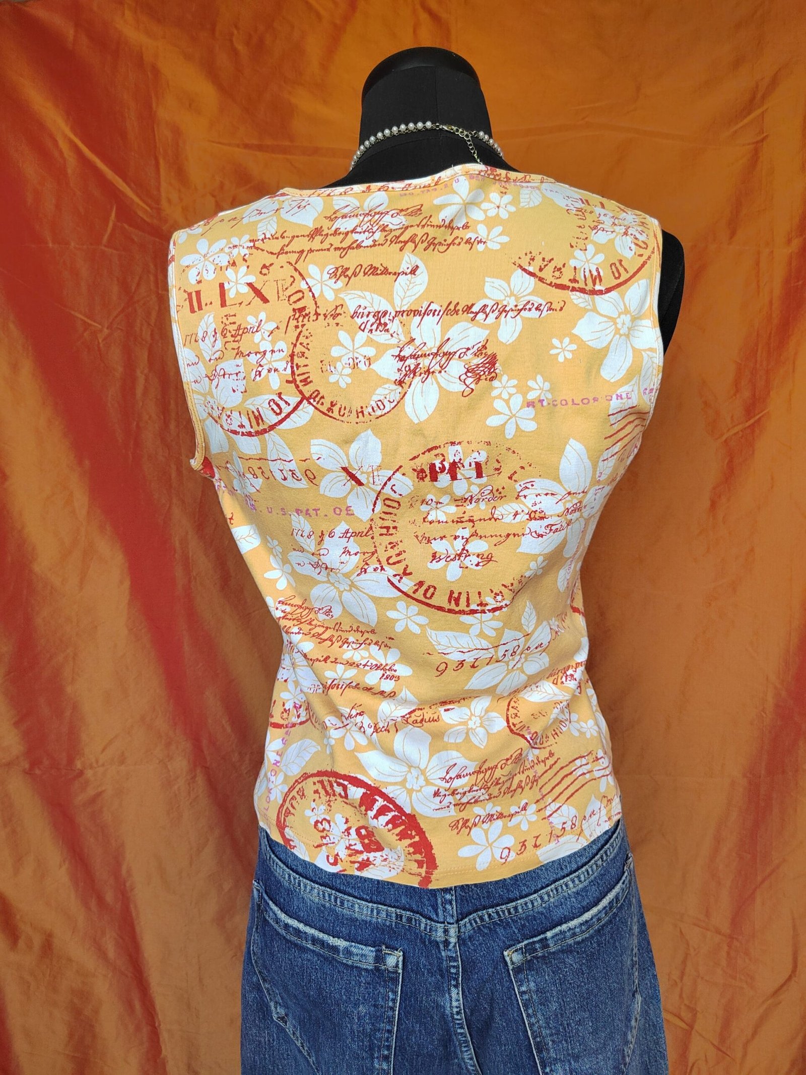 T-shirt orange motif îles - T38/40 – Image 4