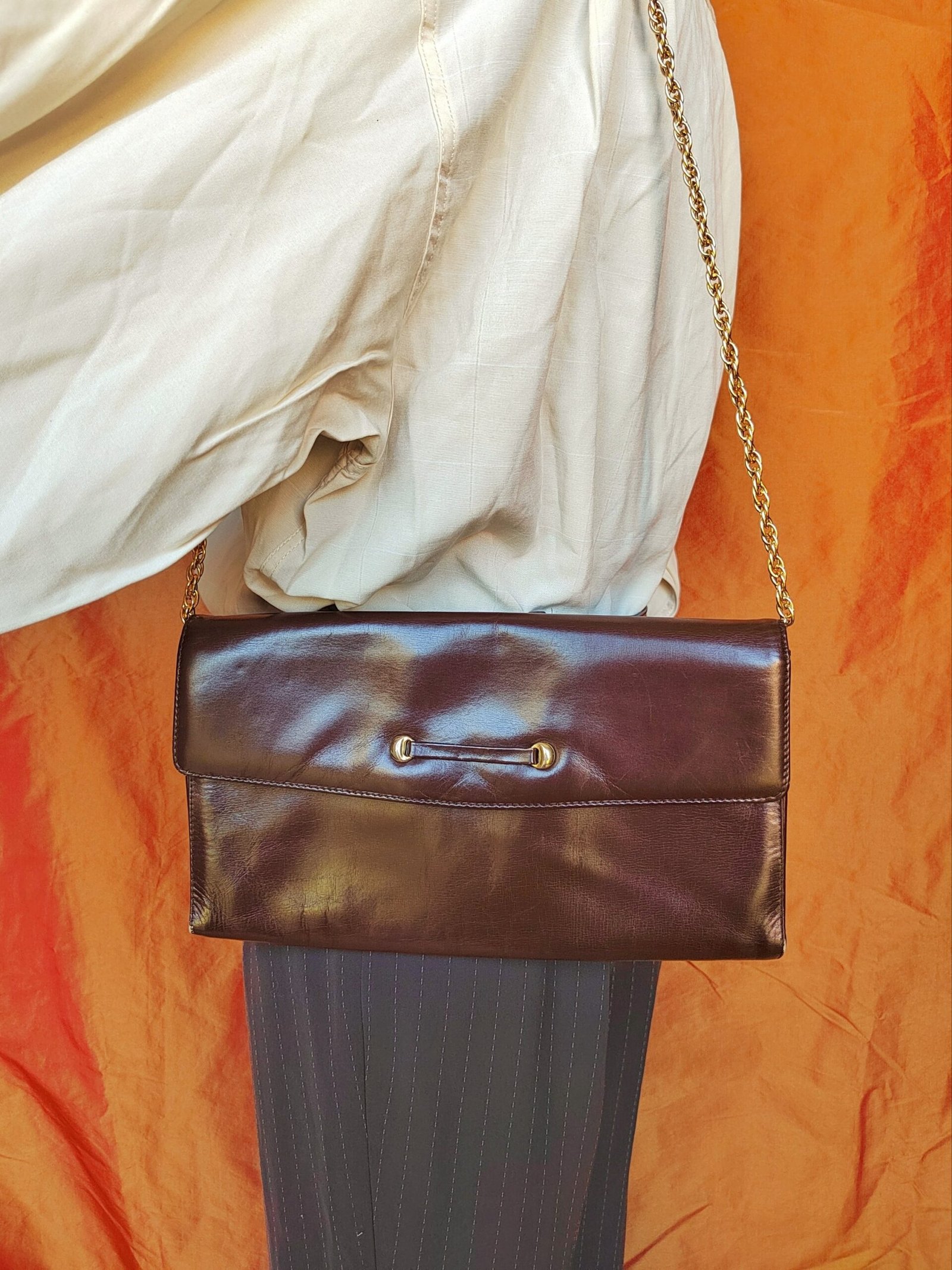 Pochette en skaï burgundy