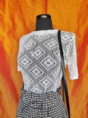 Top blanc en mailles ajourées - T34/36