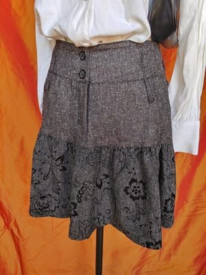 Jupe grise à motifs - T36