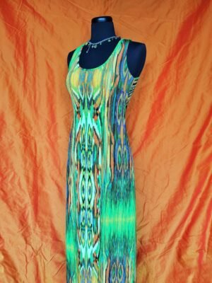 Robe longue à motifs verts - T36/38