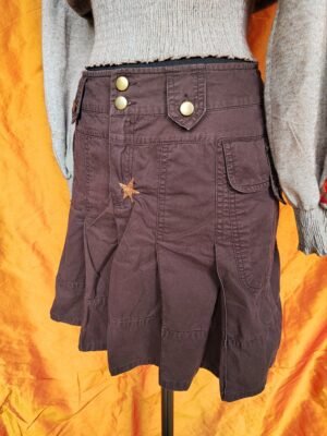 Mini jupe marron upcyclée - T34