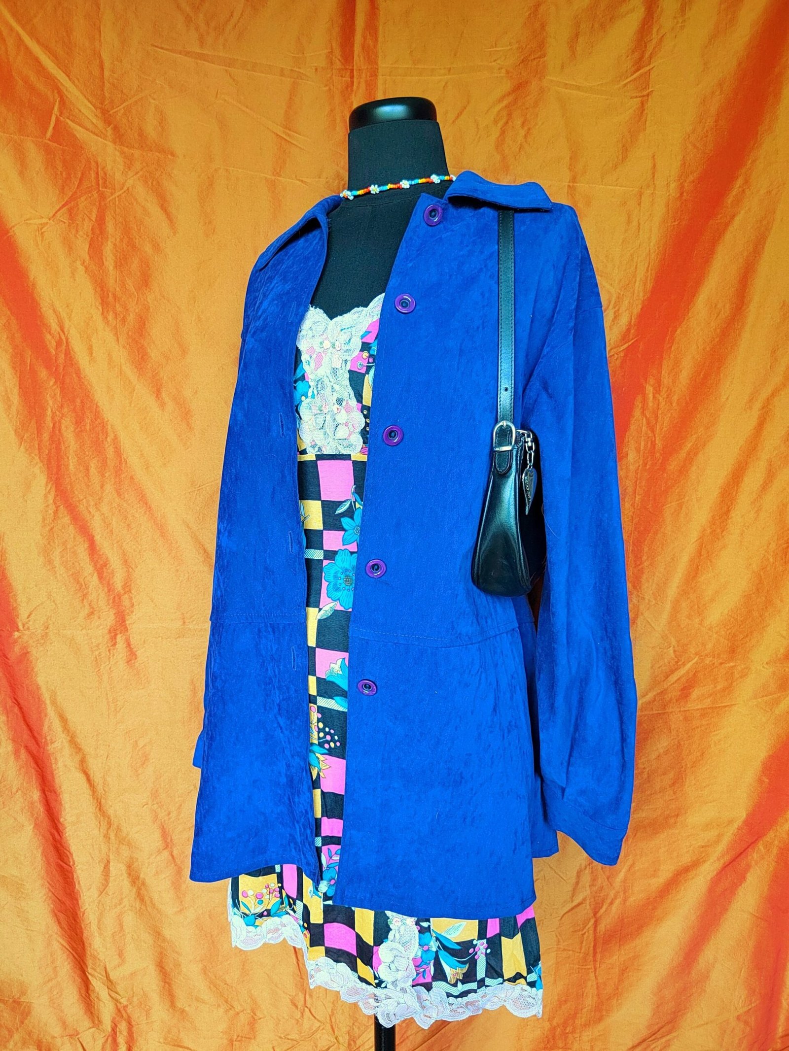 Chemise/surchemise en velours bleu électrique - T40/42/44