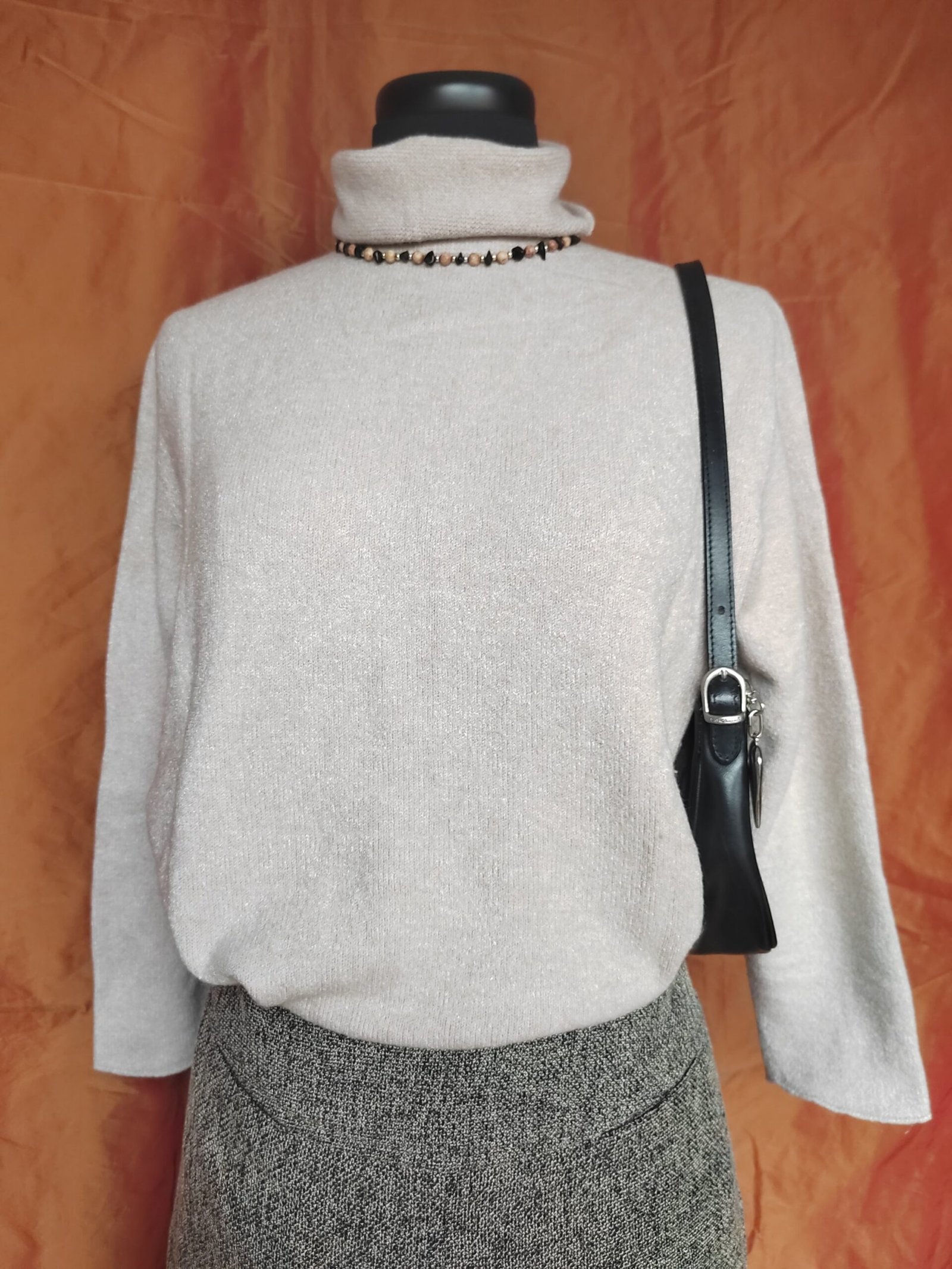Pull col roulé beige oversize - T38/40 – Image 2
