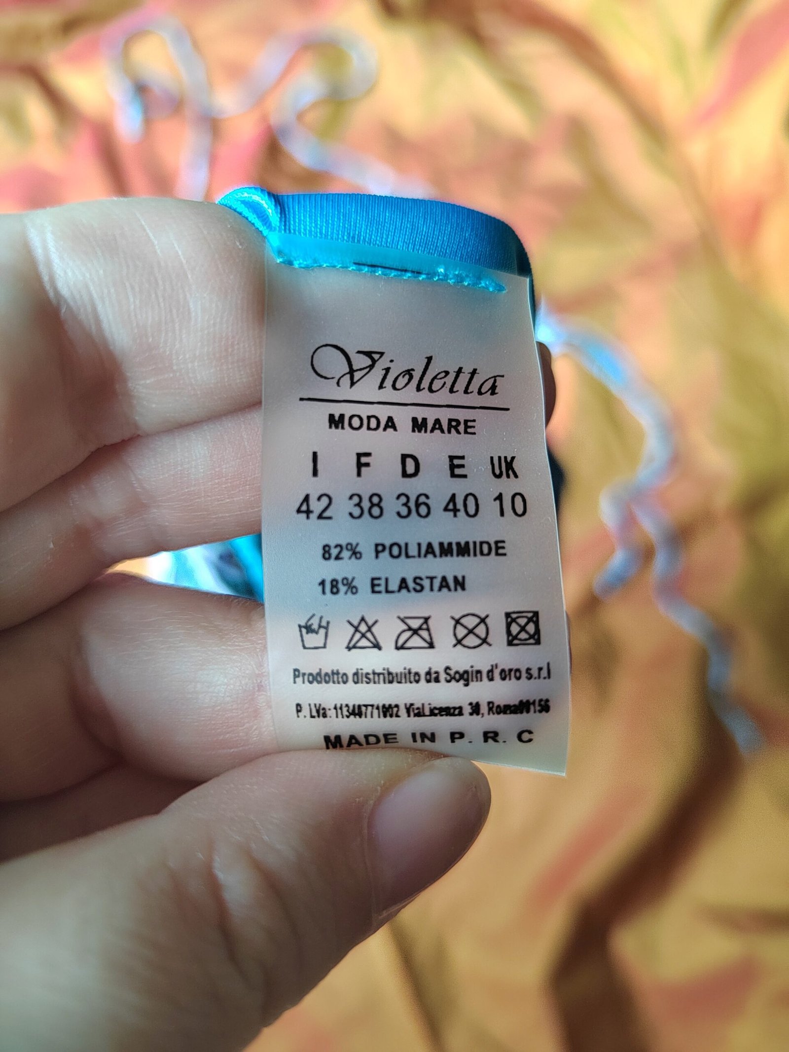 Maillot de bain bleu à motifs - T38 – Image 5