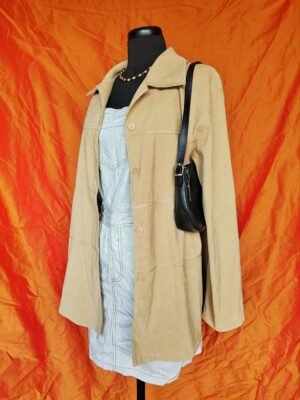 Chemise en velours/suédine beige - T42
