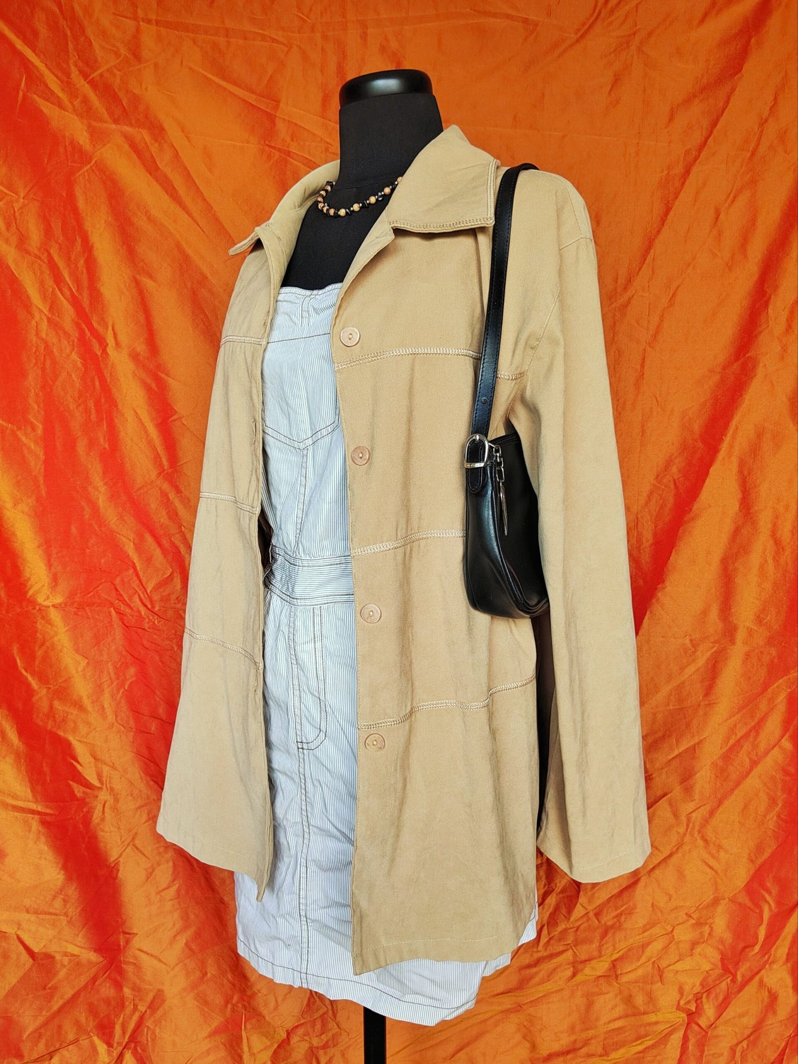Chemise en velours/suédine beige - T42
