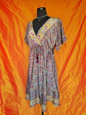 Robe mi-longue colorée évasée - T34/36/38