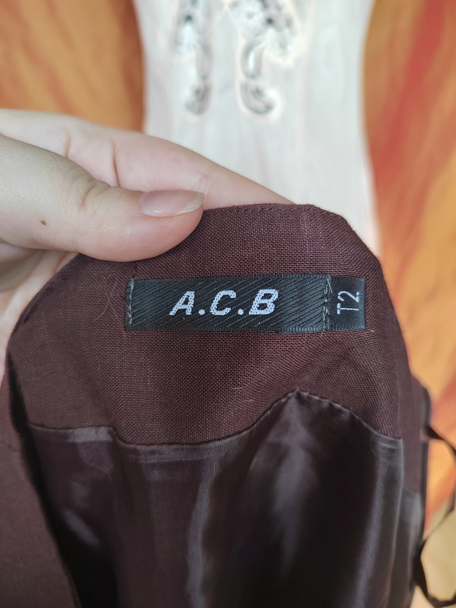 Jupe midi marron brodée - T38 – Image 4