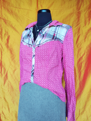 Chemise rose à empiècements - T36/38