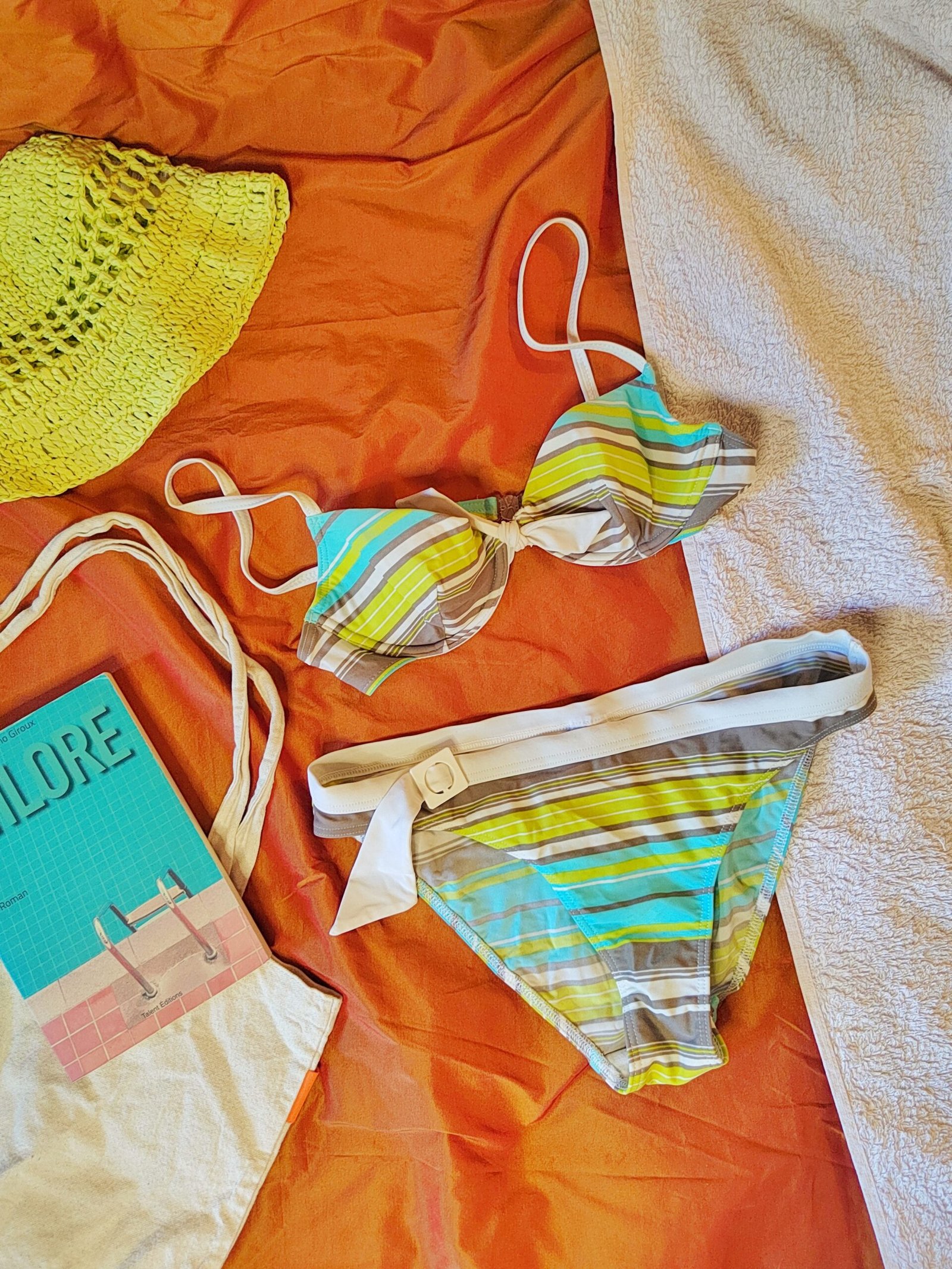 Maillot de bain à rayures années 2000 - T38/40
